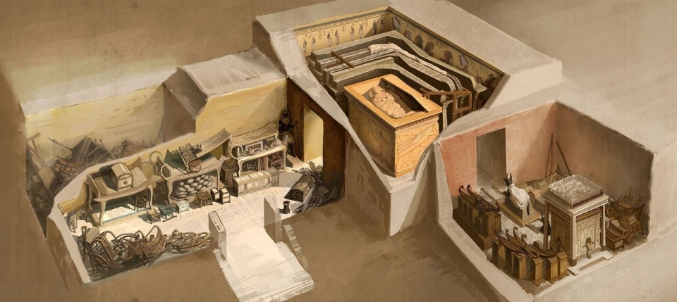 图坦卡蒙墓室解构示意图
